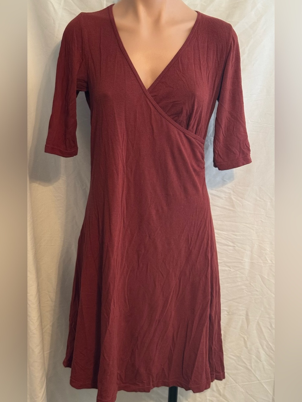 PRANA Nadia Women's Wrap-Style Midi Dress in Terracotta S